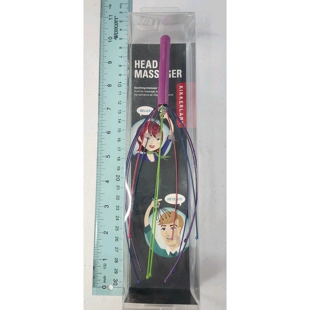 Kikkerland Rainbow Head Massager Scalp Stimulator Stress Relief Tension NIB New